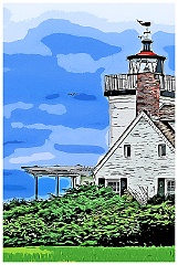 Nayatt Point Lighthouse Tower - Digital Painting